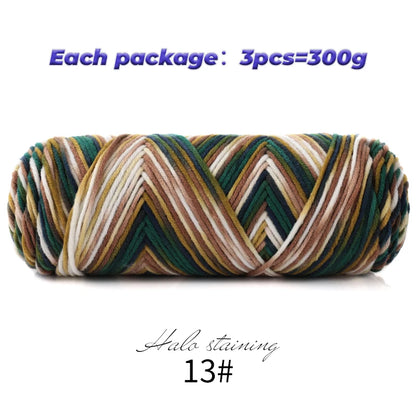 Pull auto-tissé en coton au lait teint à 5 brins, écharpe, couverture moyenne épaisse, fil au Crochet tissé fait à la main, 300g