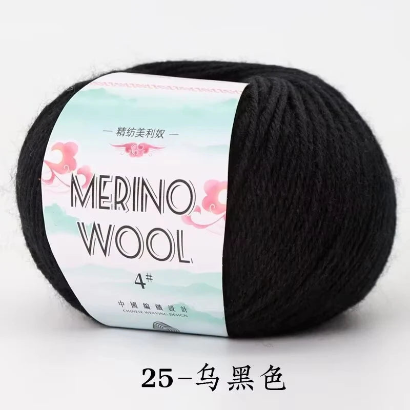 Rouleau de fil de laine mérinos pour bébé, 50 g/rouleau, 130 M/rouleau, bricolage tricoté à la main, écharpe au Crochet, vêtements, chapeaux