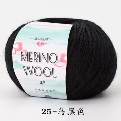 Rouleau de fil de laine mérinos pour bébé, 50 g/rouleau, 130 M/rouleau, bricolage tricoté à la main, écharpe au Crochet, vêtements, chapeaux