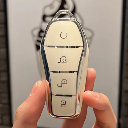 Étui pour clé de voiture en TPU à 4 boutons, housse de protection pour télécommande BYD Atto 3 Han EV Dolphin, accessoires automobiles