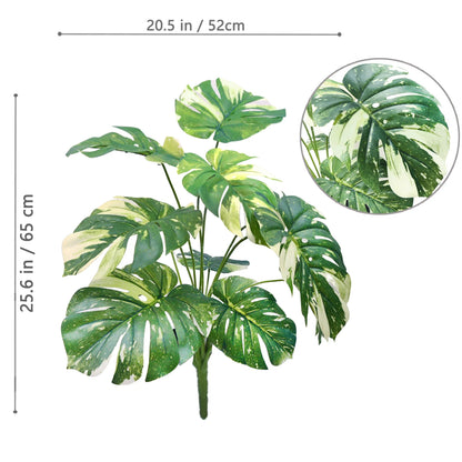 ورقة Monstera اصطناعية بلاستيكية، نبات مزيف للزينة بوعاء، مناسبة لديكور المنزل، 60-100 سم
