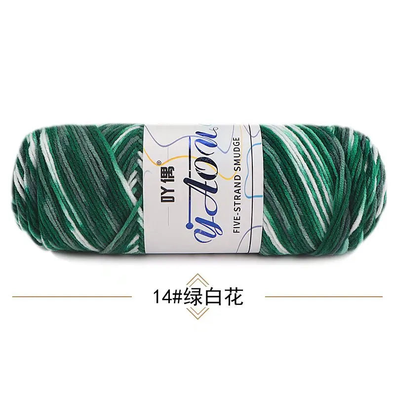 Fil à tricoter à la main en coton au lait coloré, 100g, section teinte au Crochet, ligne de fil, couverture, châle, chapeau, chaussettes, 200 mètres, 1 pièce