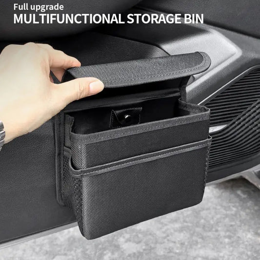 Poubelle automatique pliable avec couvercle magnétique, sac de rangement pour siège arrière de voiture, évaluation Leak-Verde