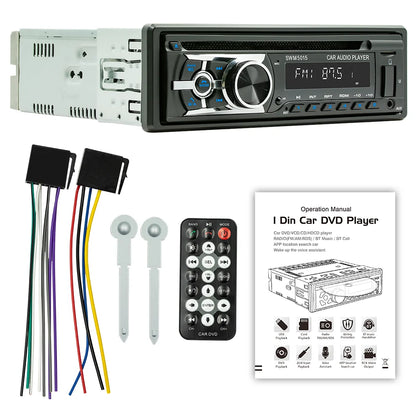 BQCC-Lecteur DVD/CD/VCD universel pour voiture, 1 Din, AI Voice BT, USB TF, entrée AUX, radio RDS, localiser une protection de câblage, EQ, stéréo