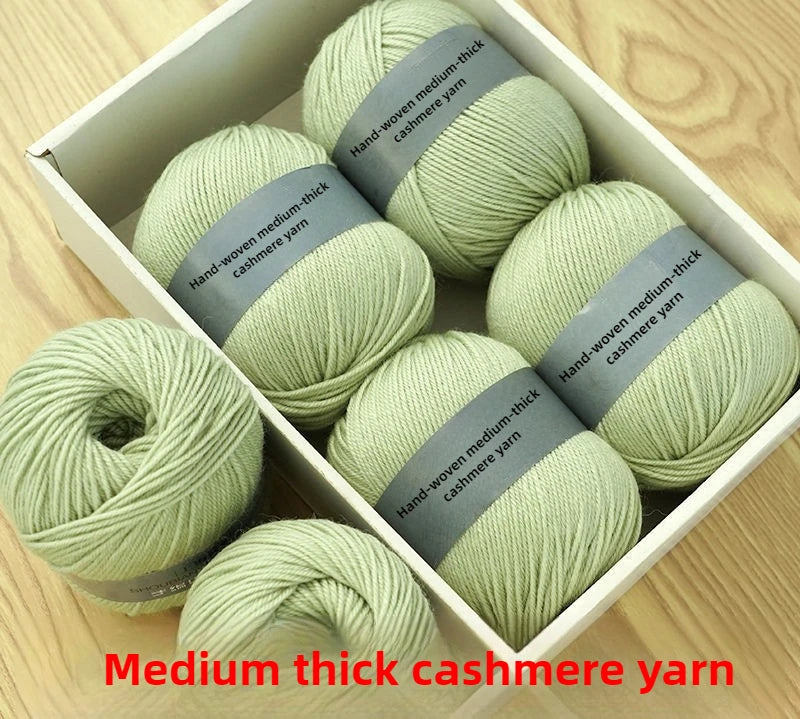 Fil de cachemire d'épaisseur moyenne, 500 g/ensemble, 4 plis, pour tricot au Crochet à la main, pull et pantalon, laine chaude, fil de laine 100%, doux pour la peau
