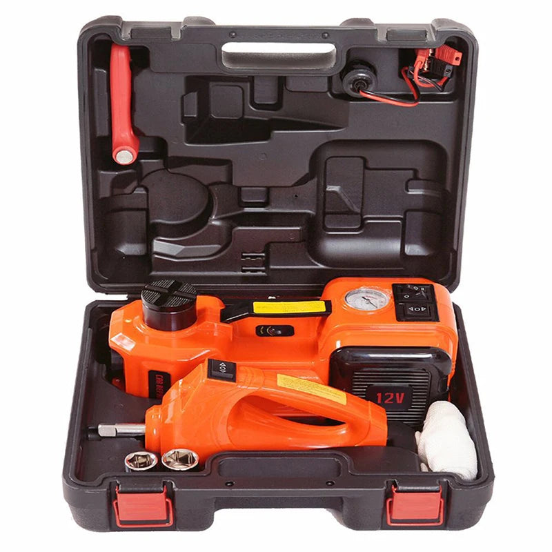 Cric hydraulique électrique 12V, clé électrique et pompe à air, jeu de cric pour voiture et SUV (5T) outils de réparation automobile
