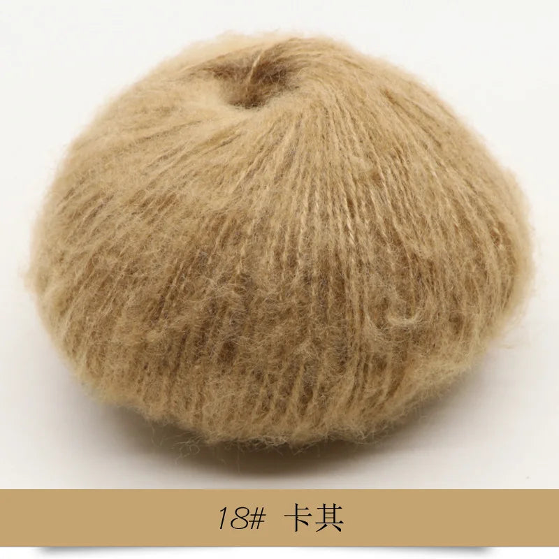 Fil Mohair tricoté à la main, 25g, 1 pièce, ligne de laine chaude au Crochet, pull shwal, écharpe