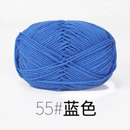 Fil de Lanas teint en coton au lait, 86 couleurs, 4 plis, pour bébé, chapeau, écharpe, pull, poupées, artisanat fait à la main