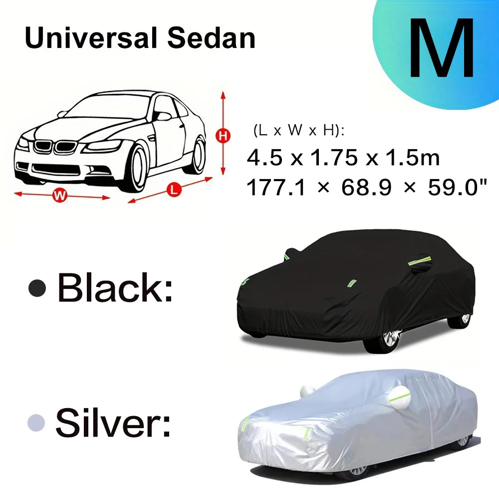 Couverture de voiture Protection extérieure extérieur soleil neige UV couvre SUV berline Auto parasol anti-poussière étanche noir argent