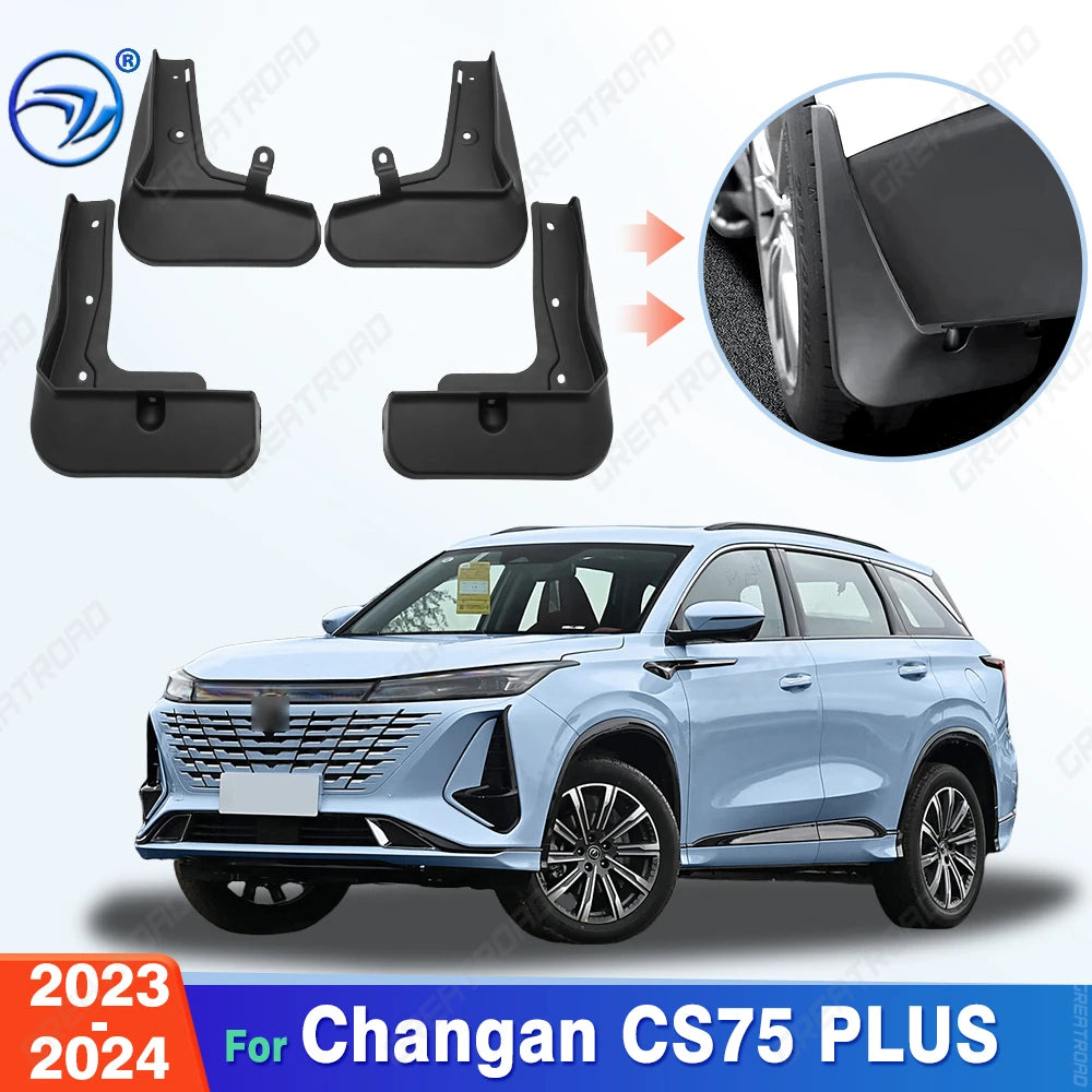 Garde-boue ABS durables pour Changan CS75 PLUS 2023 – 2024, 4 pièces, garde-boue de voiture, installation facile, accessoires automobiles