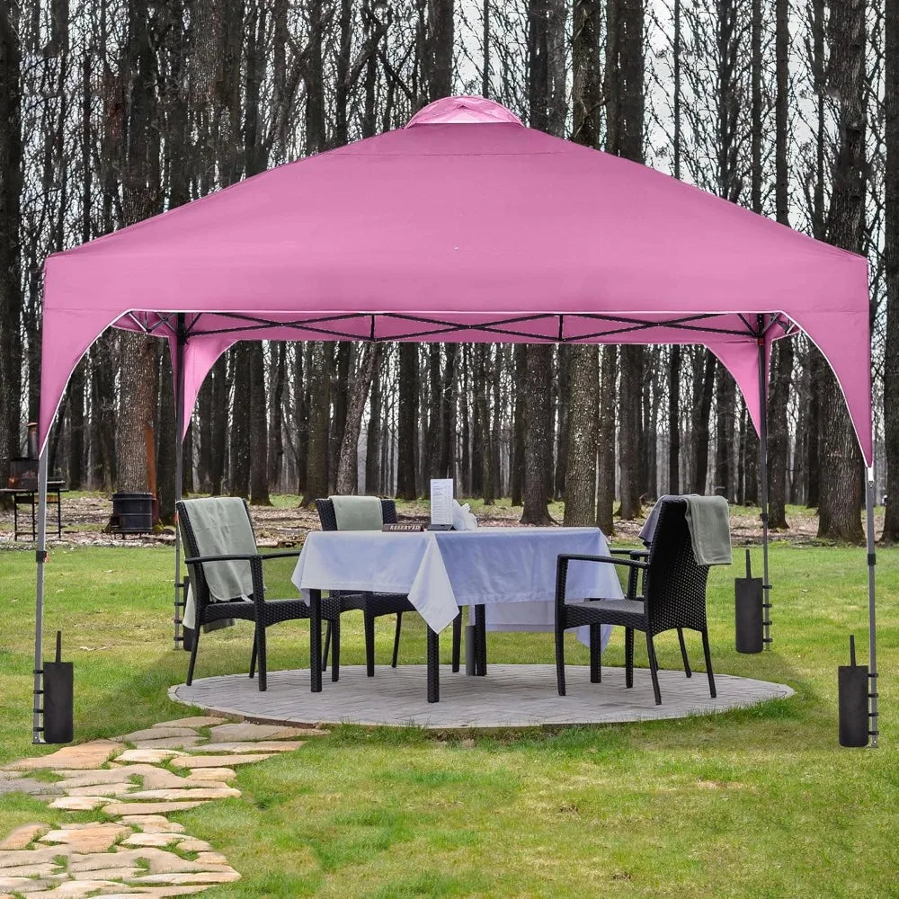 Tente extérieure pop-up 12x12, pare-soleil portable, idéale pour les jardins/paramètres extérieurs/fêtes de mariage et événements, édition rose.