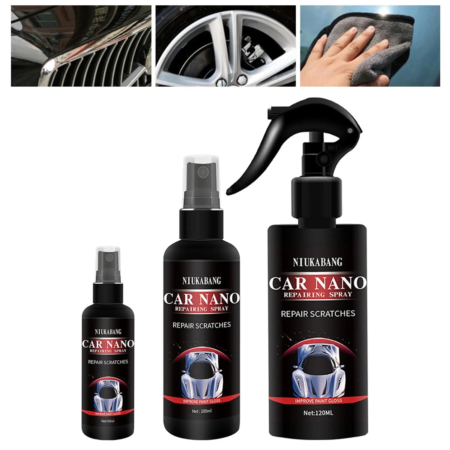 Revêtement de réparation Nano pour rayures de voiture, liquide d'oxydation par pulvérisation, verre Super hydrophobe
