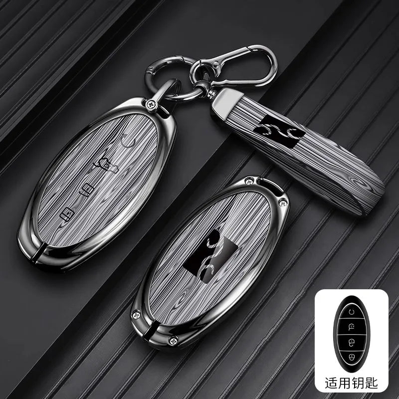 Housse de luxe en alliage de zinc pour BYD Yangwang U8 / U9 / U7 – Coque de protection premium avec porte-clés, accessoires d'intérieur de voiture