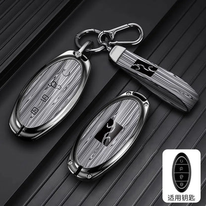 Housse de luxe en alliage de zinc pour BYD Yangwang U8 / U9 / U7 – Coque de protection premium avec porte-clés, accessoires d'intérieur de voiture