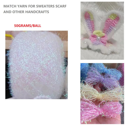 Modules de fil métallique en laine de coton doré et argenté, fil au crochet, paillettes, tissé à la main, sac artisanal, coloré, unique, boule de 50g, livraison gratuite