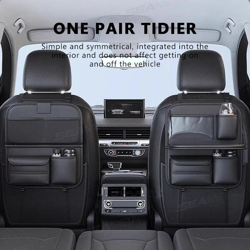 SEAMETAL – sac de rangement pour dossier de siège de voiture, grande capacité, organisateur de siège arrière multi-poches, Table à manger pliable, plateau de tablette, sac suspendu