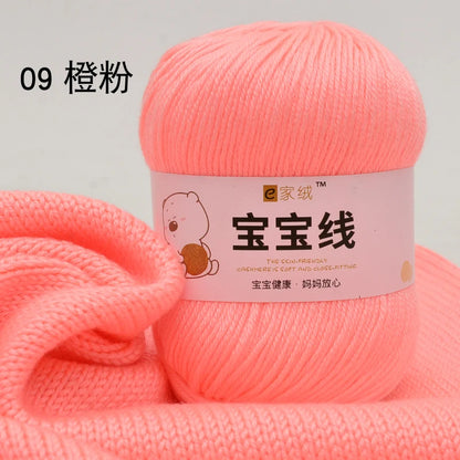 Fil spécifique pour bébé 50g, coton de lait protéiné en soie, fil de matériel de poupée de pull de chapeau tissé à la main, doux pour la peau avec une élasticité