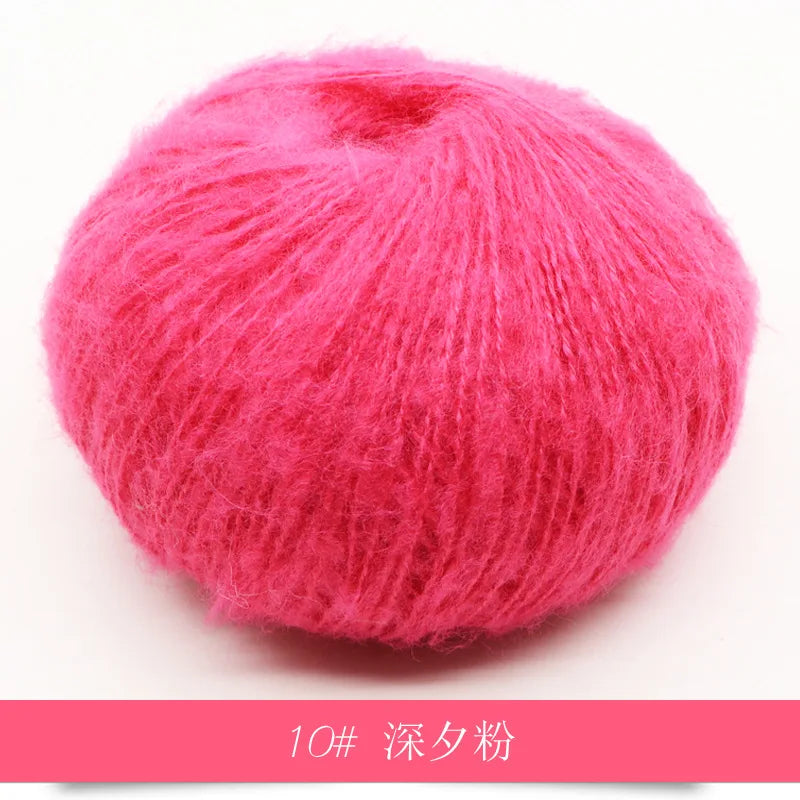 Fil Mohair tricoté à la main, 25g, 1 pièce, ligne de laine chaude au Crochet, pull shwal, écharpe