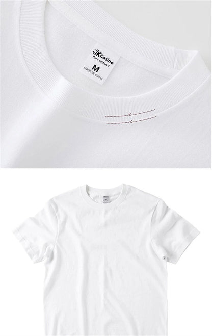 2 pièces 100% coton solide t-shirts hommes et femmes à manches courtes blanc t-shirts décontracté respirant ample col rond T-shirt Couple hauts