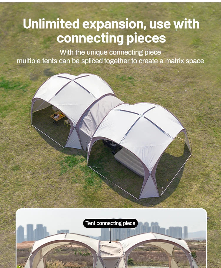 Tente dôme extra large Sonuto, gazebo de camping pop-up avec moustiquaire, protection solaire imperméable, pavillon pour fête en plein air