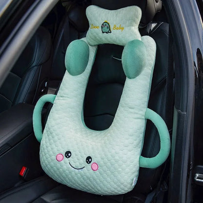 Ceinture de sécurité de voiture pour enfants, dispositif de couchage de voiture haut de gamme, oreiller de siège arrière pour les promenades longue distance, oreiller fixe pour bébé