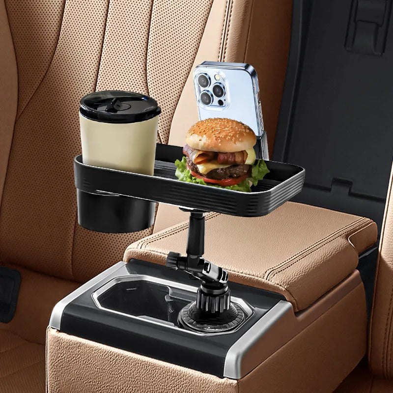 Plateau porte-gobelet réglable pour voiture, Table rotative à 360 degrés pour fente de téléphone, porte-boissons organisé pour aliments, accessoires de voiture