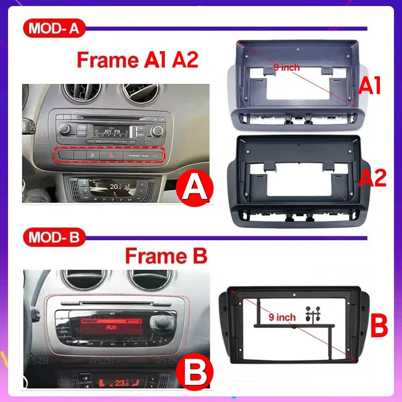 Pour Seat Ibiza 2012 2013 2014 2015 Android Auto Carplay Radio voiture lecteur vidéo multimédia GPS Navigation QLED écran tactile 4G
