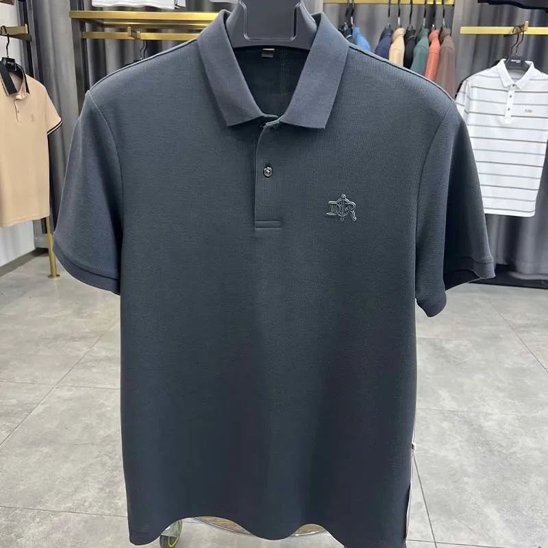 تيشيرت بولو رجالي فاخر ماركة كاجوال جديد للصيف بأكمام قصيرة وعصري وعالي الجودة 100% قطن فاخر