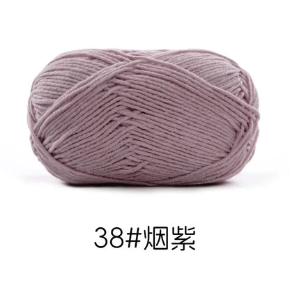 Pelote de Fil de Coton de Lait Peigné à 4 Brins, Laine Douce pour Crocheter et Tisser à la Main, 50g Chacun. 120M)