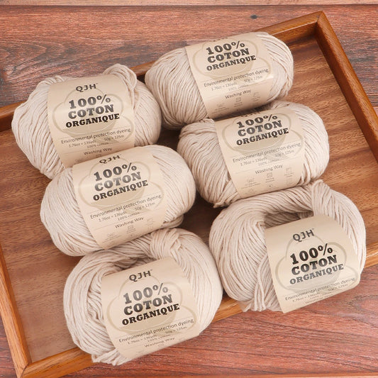 QJH 100% fil de coton, fil de poids de Sport pour bébé en coton, fil Amigurumi, fil doux d'été, fil au Crochet/à tricoter-6 pièces