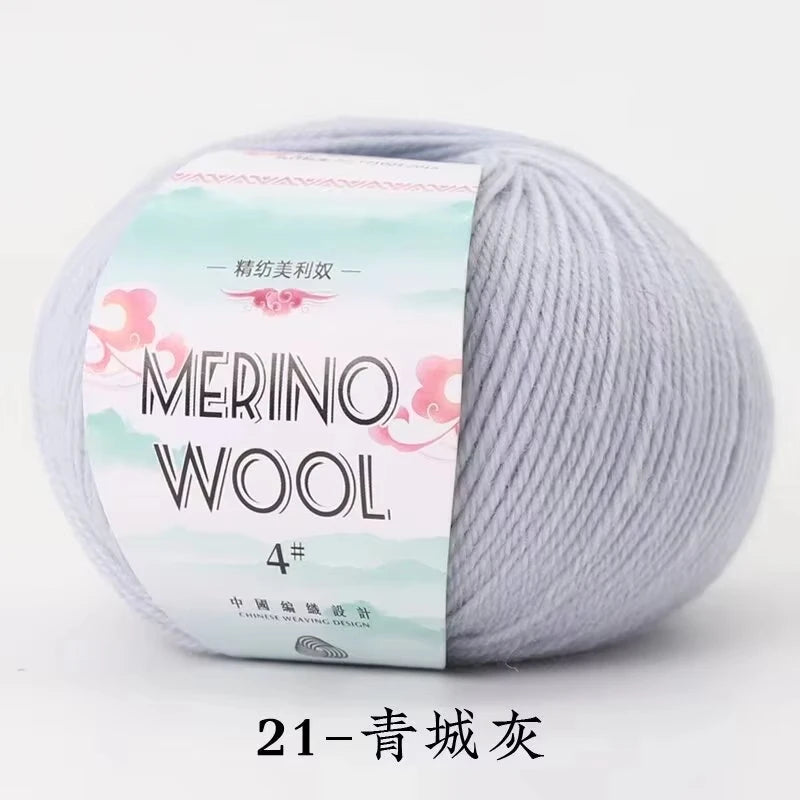 Rouleau de fil de laine mérinos pour bébé, 50 g/rouleau, 130 M/rouleau, bricolage tricoté à la main, écharpe au Crochet, vêtements, chapeaux