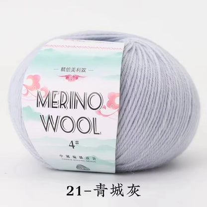 Rouleau de fil de laine mérinos pour bébé, 50 g/rouleau, 130 M/rouleau, bricolage tricoté à la main, écharpe au Crochet, vêtements, chapeaux