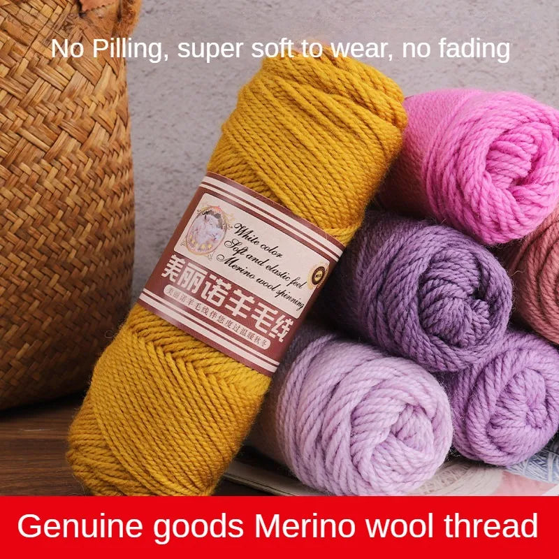 Fil de laine mérinos épais au Crochet à la main, 500 g/ensemble, pour chapeaux, manteaux, pulls, fil de laine mérinos doux pour la peau, gonflé, doux et chaud