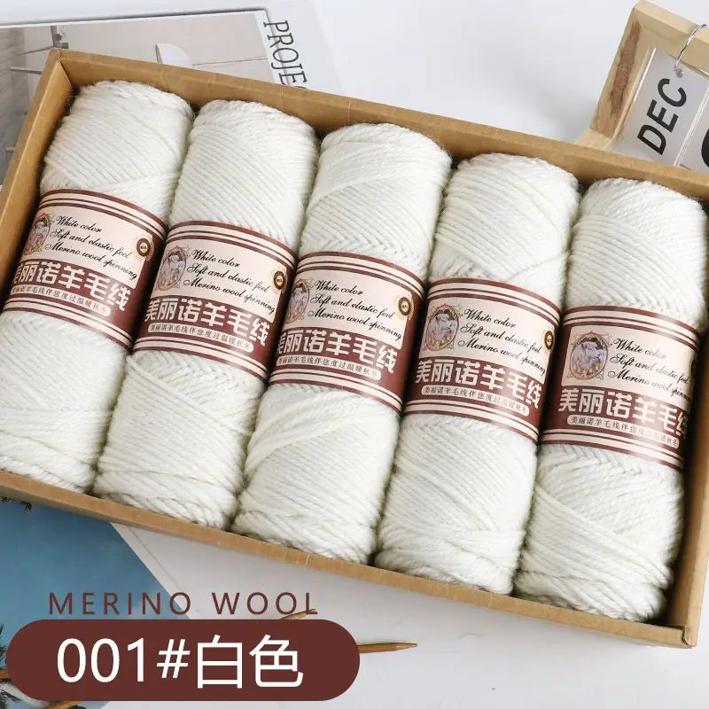 Fil de laine mérinos épais au Crochet à la main, 500 g/ensemble, pour chapeaux, manteaux, pulls, fil de laine mérinos doux pour la peau, gonflé, doux et chaud
