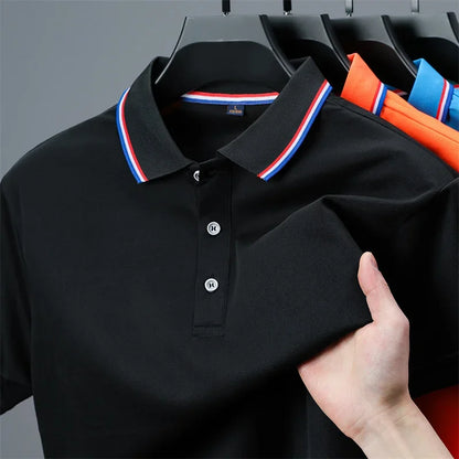 Polo décontracté à manches courtes pour hommes, couleur unie, haut polyvalent, à la mode et confortable, nouvelle collection été 2025