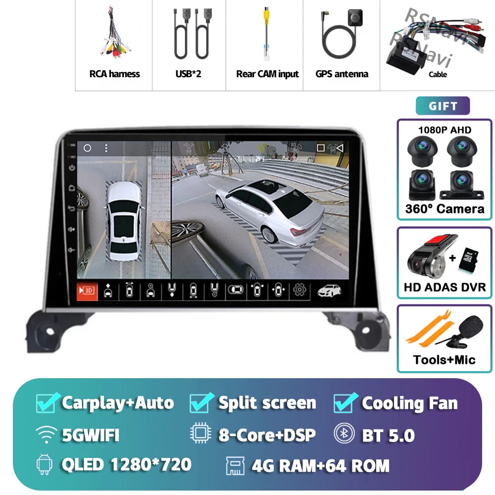 Android 15 Carplay Auto 2K écran autoradio multimédia lecteur vidéo pour Peugeot 5008 4008 3008 2017 - 2020 2din Autoradio stéréo