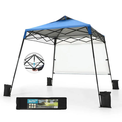 Tente pop-up, surface de 8x8 pieds et hauteur de 6x6 pieds, abri de jardin, auvent pare-soleil avec 1 paroi latérale, imperméable, portable pour patio