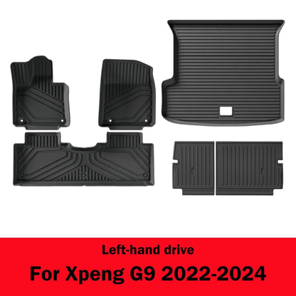 Tapis de sol 3D TPE pour Xpeng G9, tapis de coffre, doublure de cargaison, imperméable, inodore, toutes saisons, polymères, LHD, 2022-2024