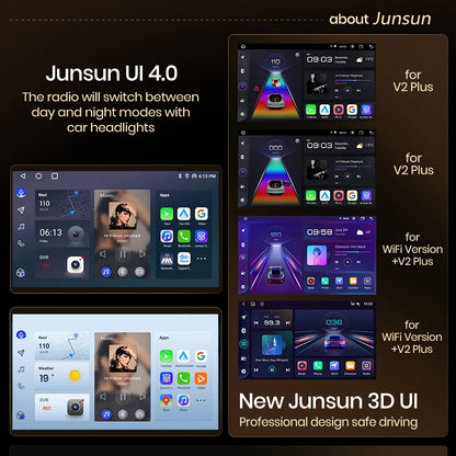 Junsun-V1 AI Voice Wireless CarPlay Android Auto Radio, KIT Rods 2007, 2008, 2009, 2010-2016, 4G, Système intelligent de voiture, GPS