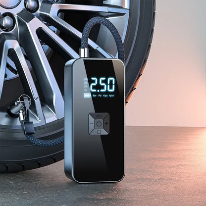 Gonfleur de pneus de voiture, pompe à Air électrique Portable, charge sans fil avec compresseur, affichage numérique pour moto, vélo, balles