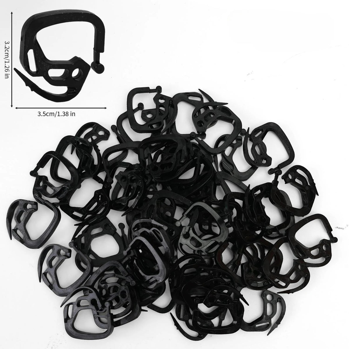 200/50x Crochets de fixation en plastique pour filet d'ombrage, pinces de maintien portables pour toile pare-soleil et filet de jardin