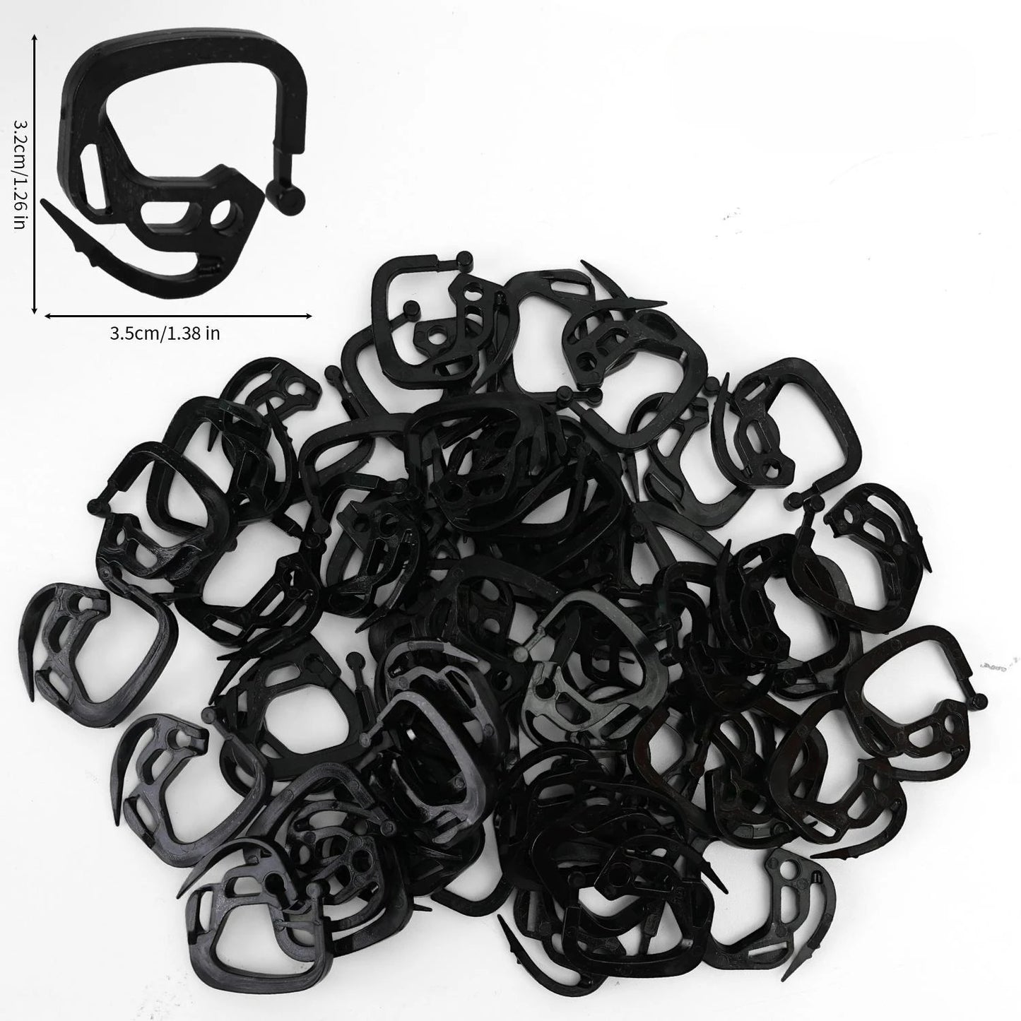 200/50x Crochets de fixation en plastique pour filet d'ombrage, pinces de maintien portables pour toile pare-soleil et filet de jardin