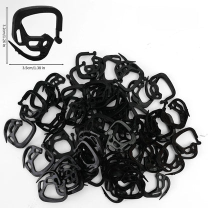 200/50x Crochets de fixation en plastique pour filet d'ombrage, pinces de maintien portables pour toile pare-soleil et filet de jardin