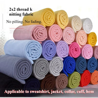 Tissu fileté élastique en coton, manches de sweat-shirt, col, ourlet, bord inférieur, tissu tricoté à revers élastique pour vêtements