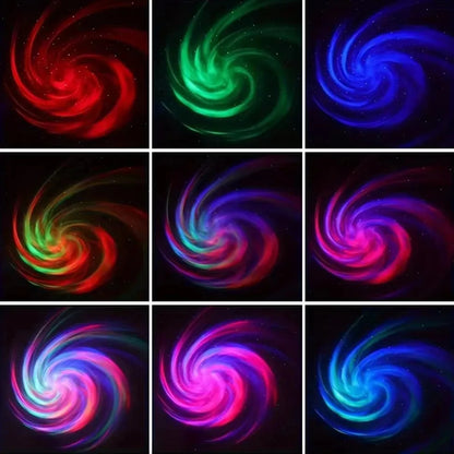 Projecteur LED Ciel Étoilé RGB Galaxie Lampe d'Ambiance Projection Noël Halloween Télécommande 7 Couleurs Rotation Automatique Maison