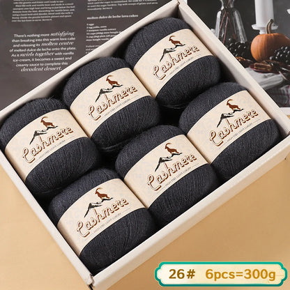 Fil de laine fine pure cachemire 300g, matériel de bricolage tissé à la main, aiguilles à tricoter, pulls chauds, pulls, foulards, boules de fil
