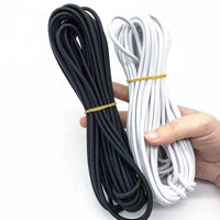 3/5/10/15 M/rouleau nouveau 3.0mm noir blanc bandes élastiques rondes cordon élastique en caoutchouc corde de haute qualité couture vêtement artisanat pour bricolage Jewe