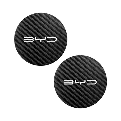 Tapis de dessous de verre en cuir pour voiture, 2 pièces, Anti-bruit, antidérapant, pour tasse d'eau BYD Atto 3 Yuan Plus Han Tang EV F3 E6 Dmi Song F0 Qin Pro G3