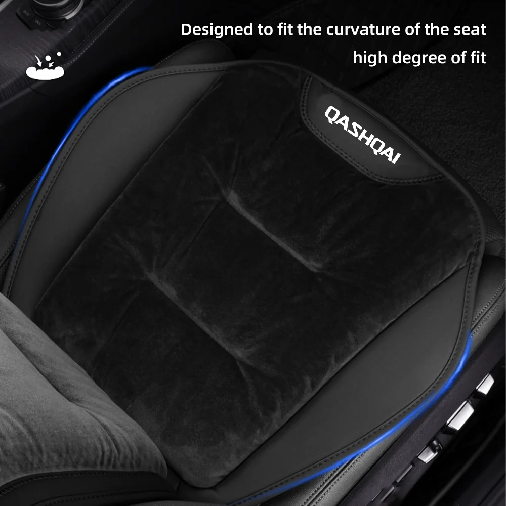 Housse de siège de voiture en flanelle, pour Nissan Qashqai J10 J11 J12, coussin de siège avant/arrière de voiture en peluche chaud d'hiver, accessoires d'intérieur automobile