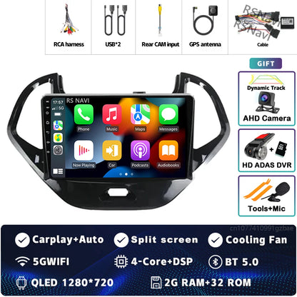 Android 15 Carplay Auto pour Ford Figo 2015 2016 2017 2018 autoradio 4G WIFI lecteur multimédia srereo Navigation vidéo 360 caméra